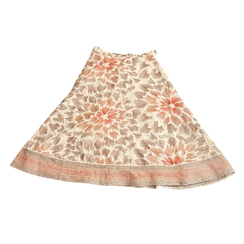 Coldwater Creek Linen Blemd A-line MIDI Skirt Sz PS